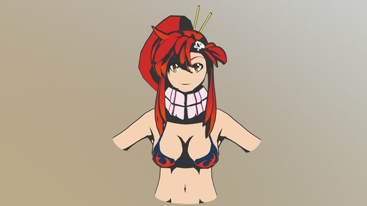 3D FanArt Yoko Littner from Gurren Lagann 3D Model