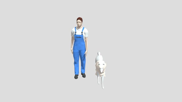 humano y lobo 3D Model