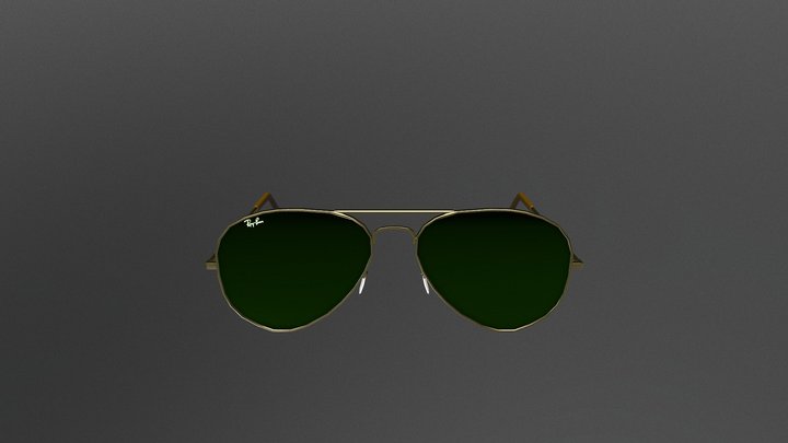 RayBan Golden Aviator 3D Model