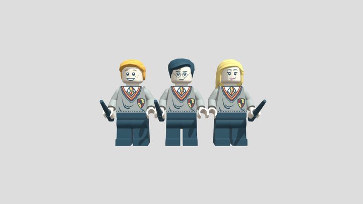 LEGO HARRY POTTER ,RON WAESLEY ,HERMIONE GRANGER 3D Model
