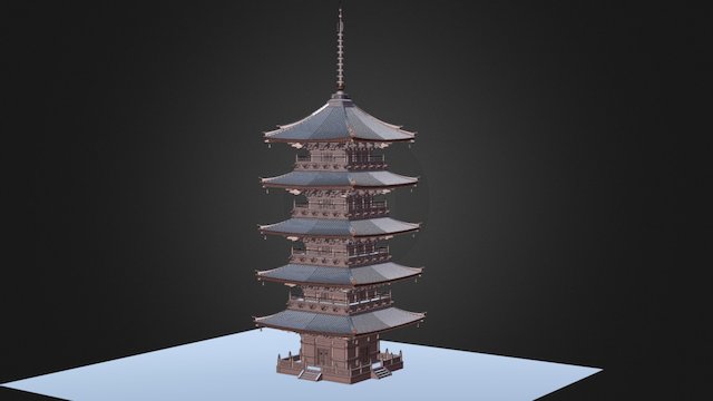 Zentsuji Gojyunotou(Five Storied Pagoda ) 3D Model