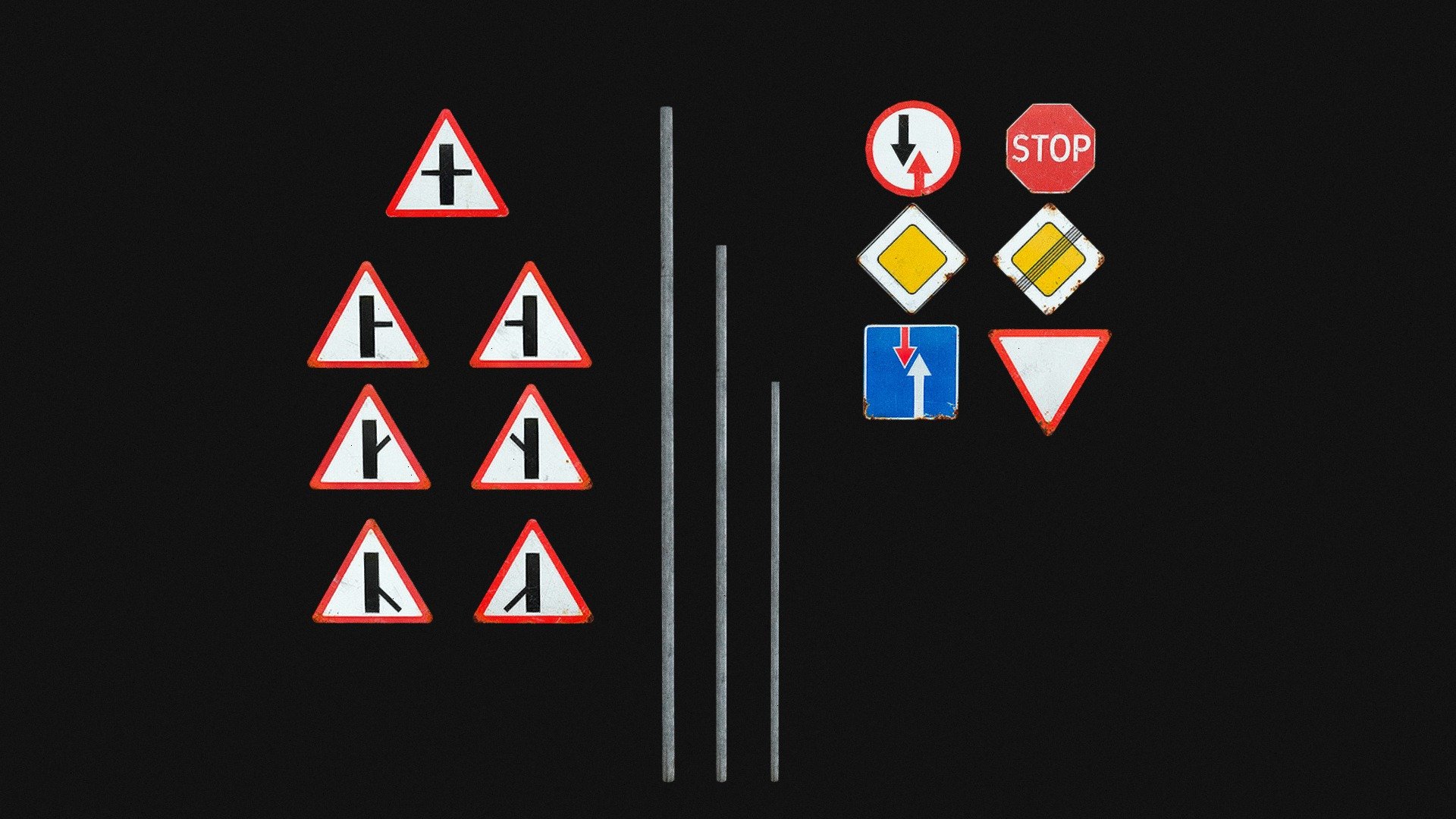 Modular Russian Road Signs Vol. 2: Priority Pack - 3D model by adamsite ...
