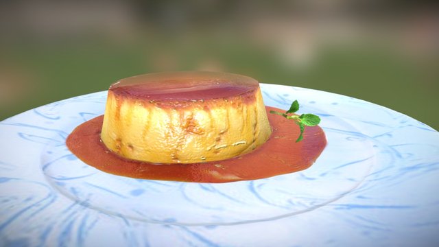 Egg cream flan plating 3D Model