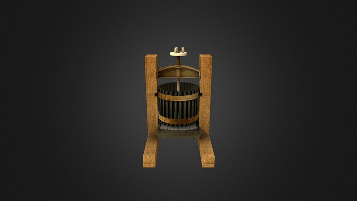 Wine Press@animation Destruction 3D Model
