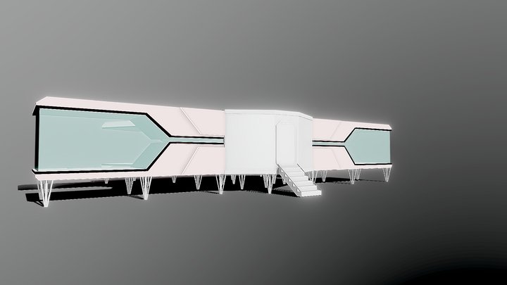 Minimalistic Sci-fi modular home 3D Model