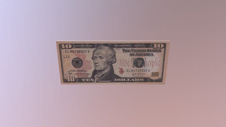 Us Dollar 10 3D Model