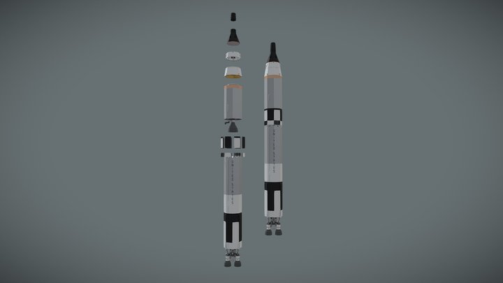 Low Poly Gemini Titan II 3D Model