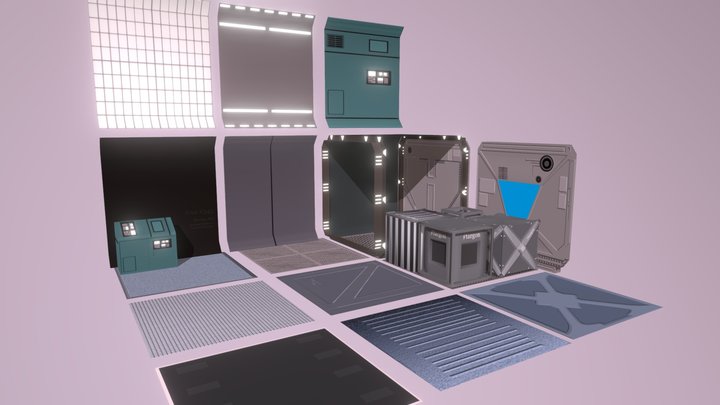 Sci-Fi Interior Pack LowPoly 3D Model