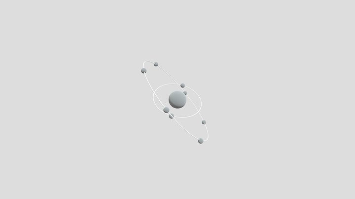 Atomic model of Oxygen 3D Model