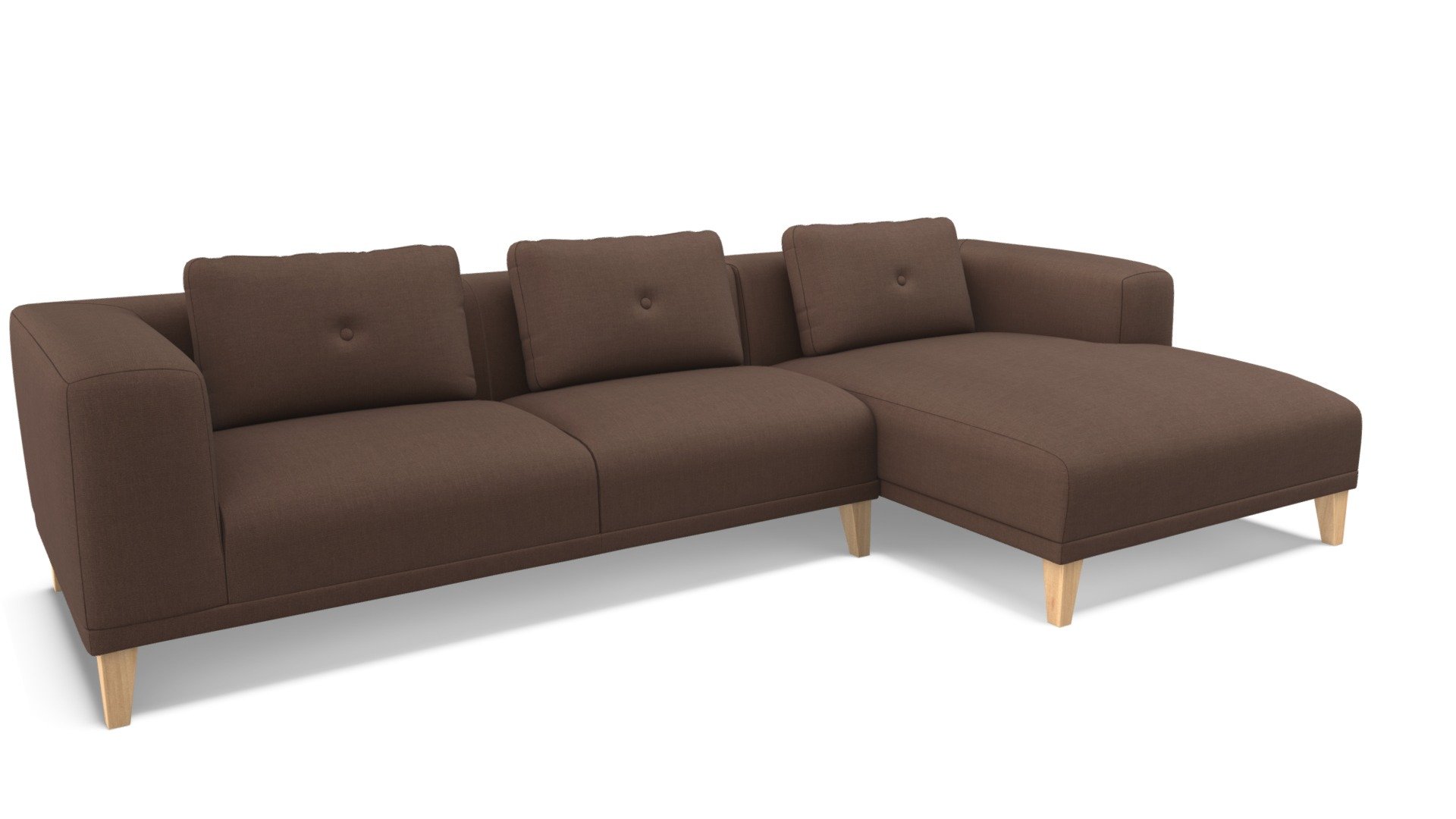 Sullivan Right Hand Facing Corner Sofa, Brown Download Free 3D model