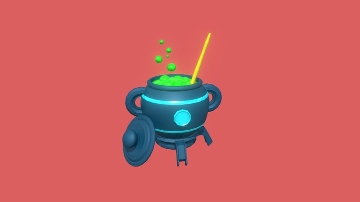 Cartoonic Witch Poison Pot 3D Model