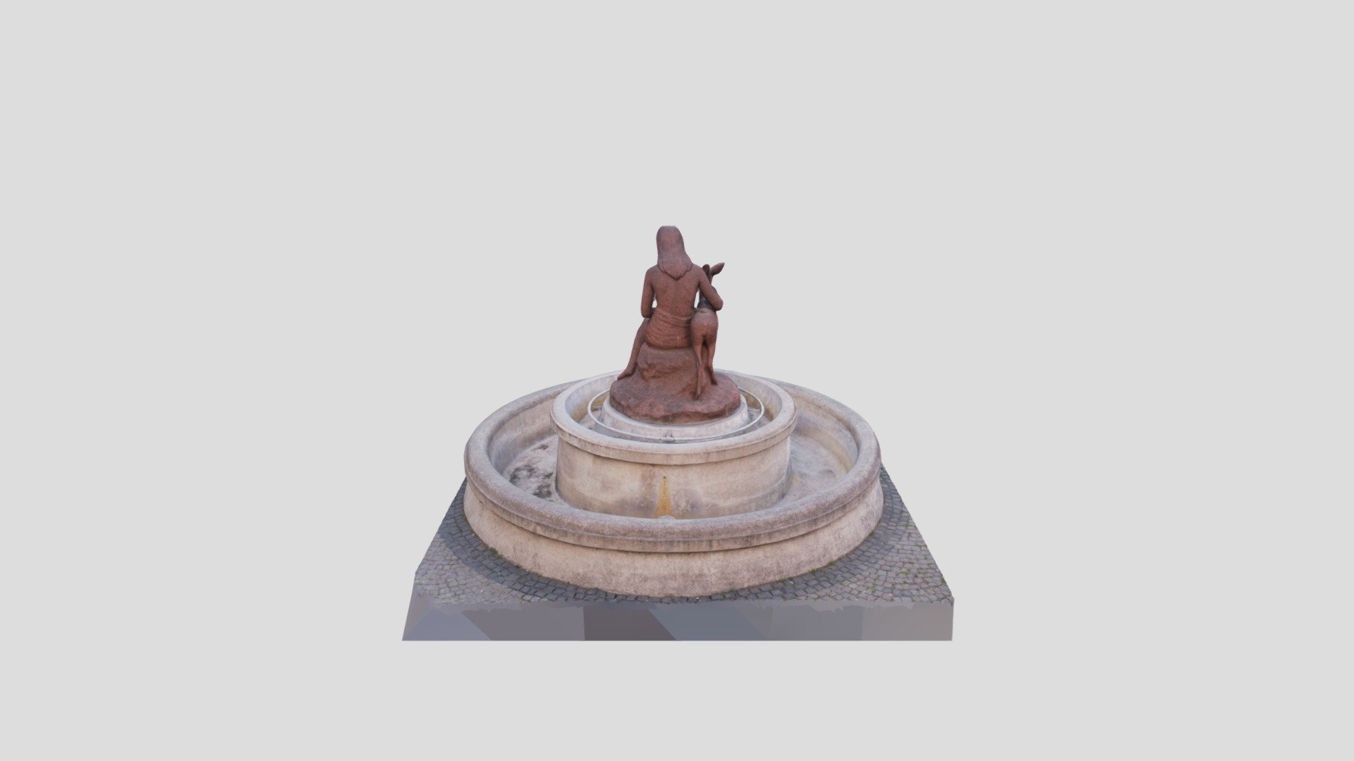 Lady with animal - Stone statue - Bratislava