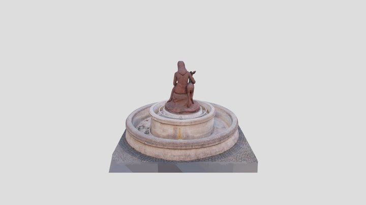 Lady with animal - Stone statue - Bratislava 3D Model