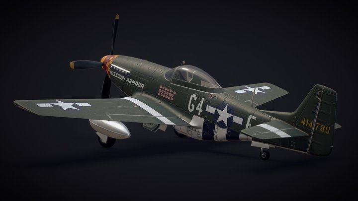 P-51D Mustang Fighter 3D Model