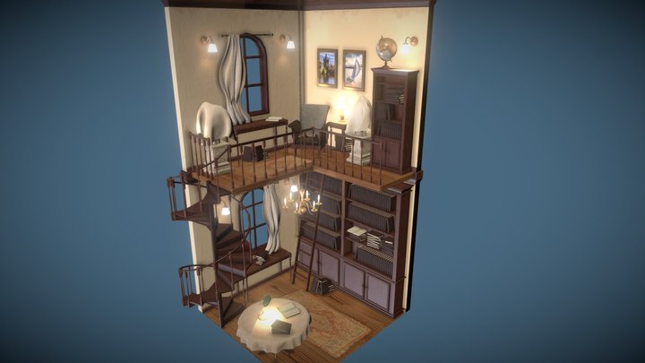 Isometric Library 3D Model