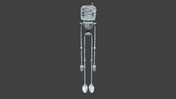 Square Robot. 3D Model
