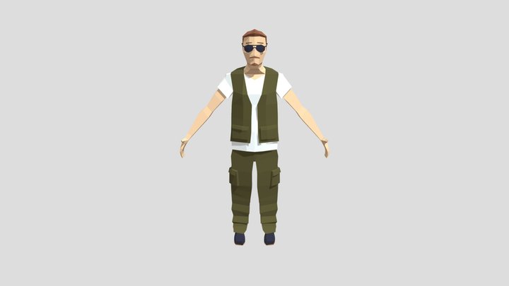 Low Poly Male 02 A 3D Model