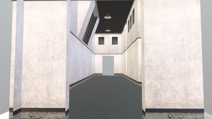 hallway 2 with 2 ways (room2_2_opt) - SCP:CB 3D Model