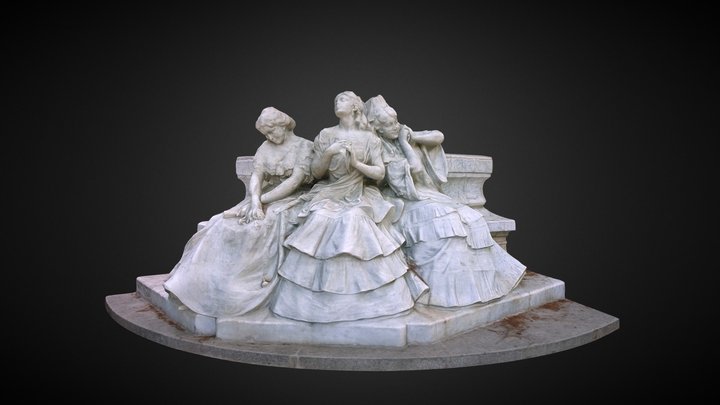 Monumento al Amor, Glorieta de Bécquer 3D Model