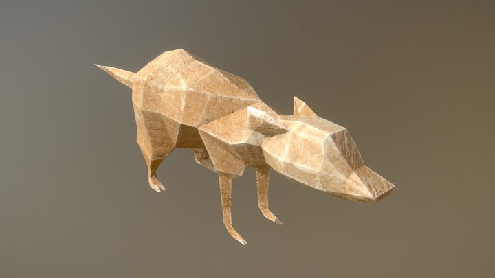 Rat lowpolly statue 3D Model