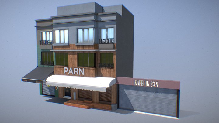 Kadıköy Street Building - Game Asset 3D Model