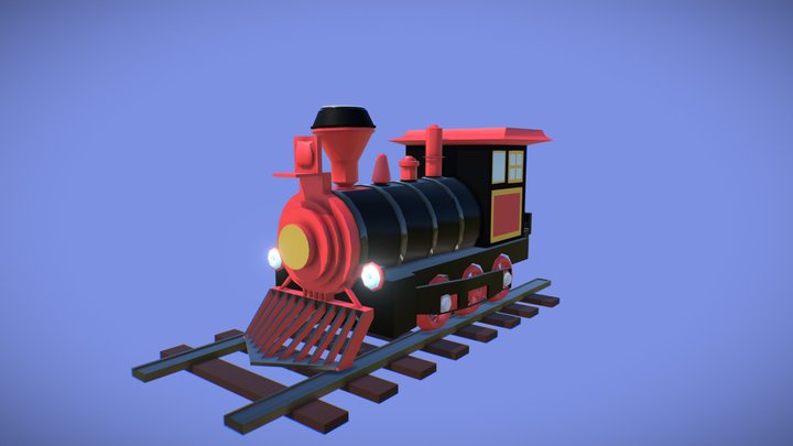 Red Train Toy 3D Model