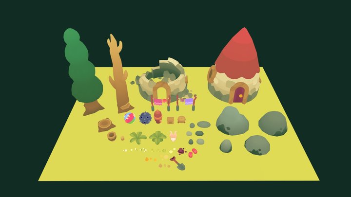 Slash Quest - Grasslands Environment Models 3D Model