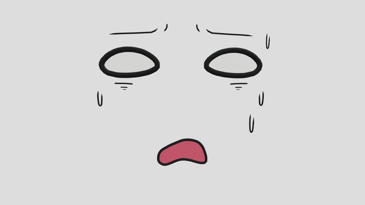 3D scared face 3D Model