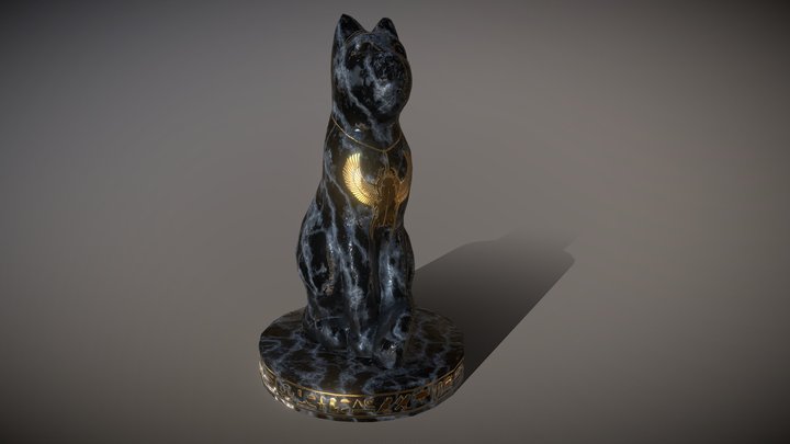 Egyptian Cat Statue 3D Model