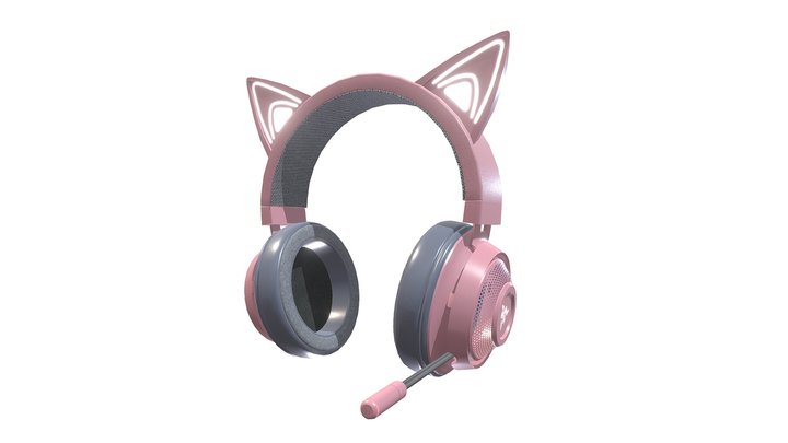 RAZER KRAKEN HEADPHONES KITTY EARS 3D Model