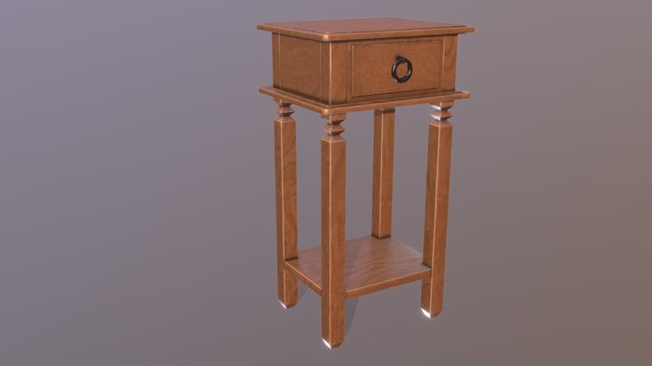 Antique Wood Table 3D Model