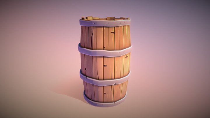 Stylized Barrel 3D Model