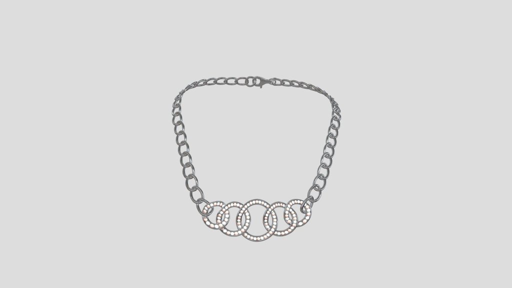 Modern Necklace With Crystals