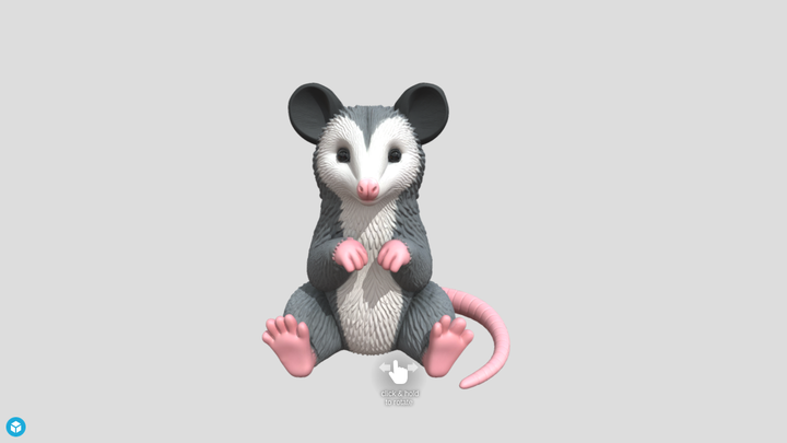 Fluffy Opossum Figurine - Meshy vs SupaVoxel