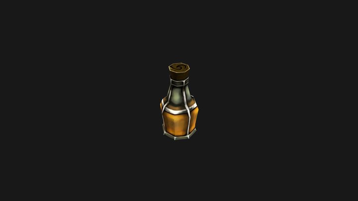Low Poly Bottle O2 3D Model