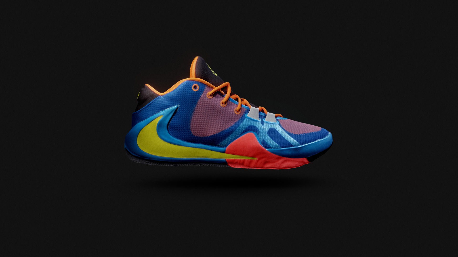 3D model Nike Zoom Freak 1 - This is a 3D model of the Nike Zoom Freak 1. The 3D model is about a colorful butterfly on a black background.