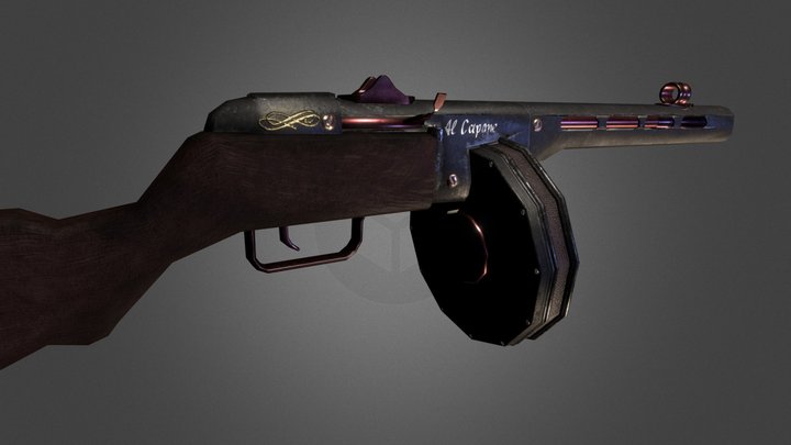 PPSh-1941G (Capone Style) - WW2 Gun 3D Model