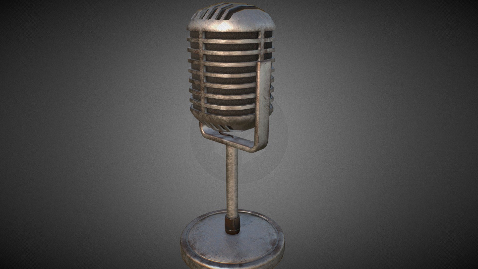 Vintage Microphone With Stan by Polygon3d