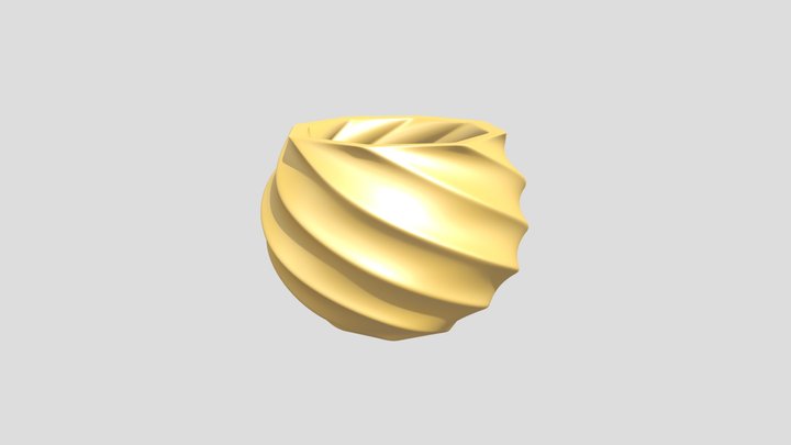 Twisted Gold Cup 3D Model