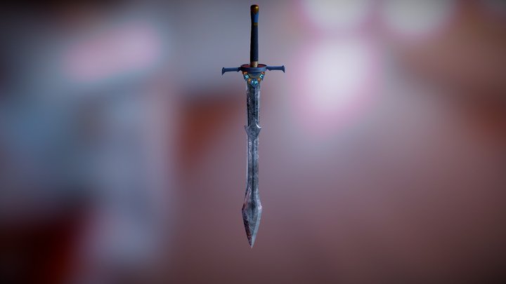 Magic Sword With Runes 3D Model