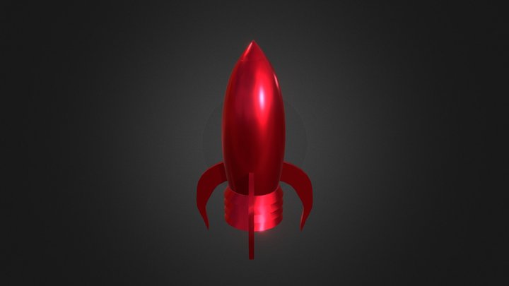 Red Rocket Cartoon Toy model 3D Model