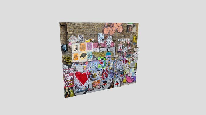 Street Art - Buxton St Graffiti Wall 3D Model