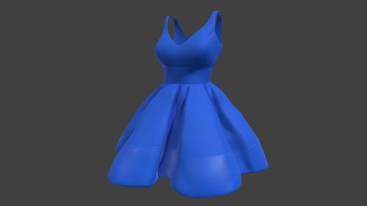 Blue Dress 3D Model