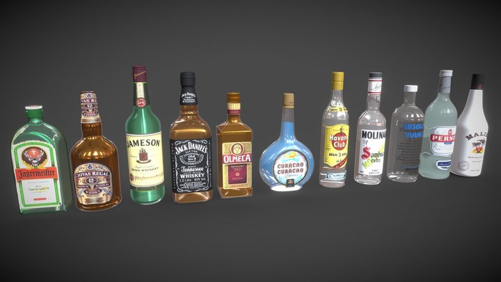 Pack Alcohol Bottle 3D Model