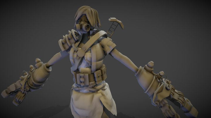 female cyberpunk raider – Free 3D Model STL
