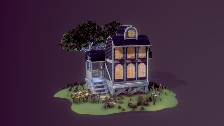 Blue House 3D Model