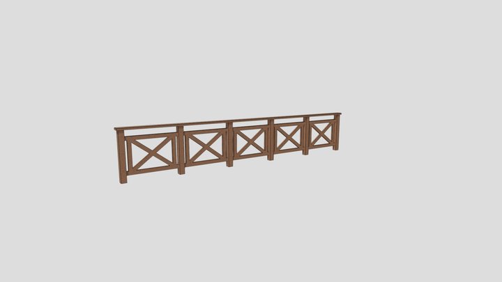 Wooden railing 3D Model