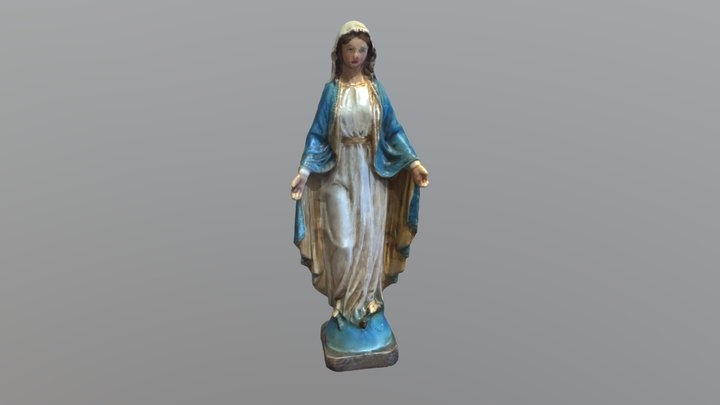 Antique Statue of the Virgin Mary 3D Model