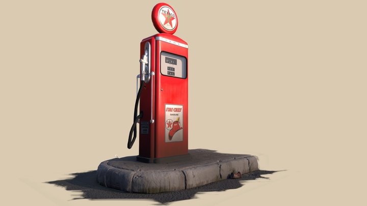 Vintage Dirty Gas Station 3D Model