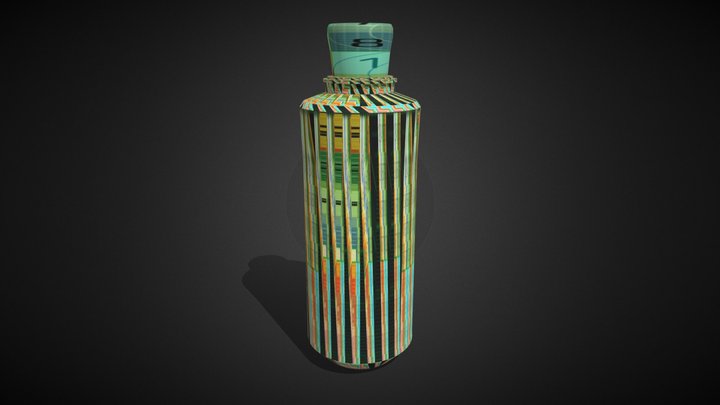 Skincare bottle with texture 3D Model